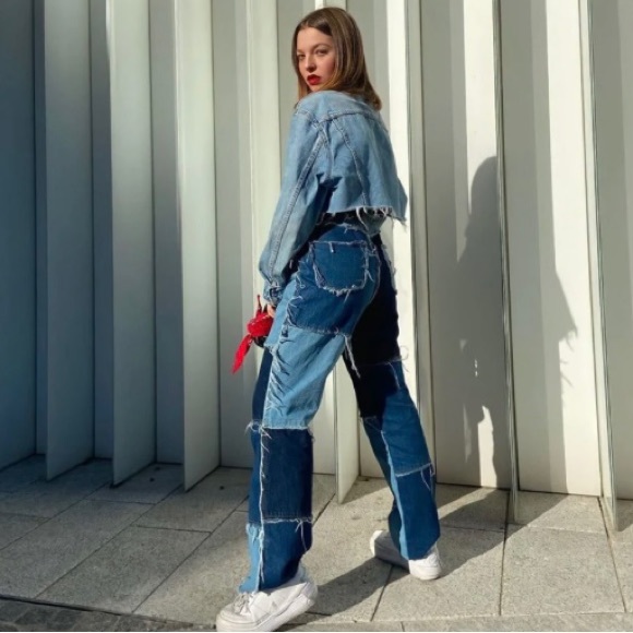 Fashion Sexy Lounge Denim - Fashion Sexy Lounge Distressed Patchwork High Waist Jeans - Size Medium